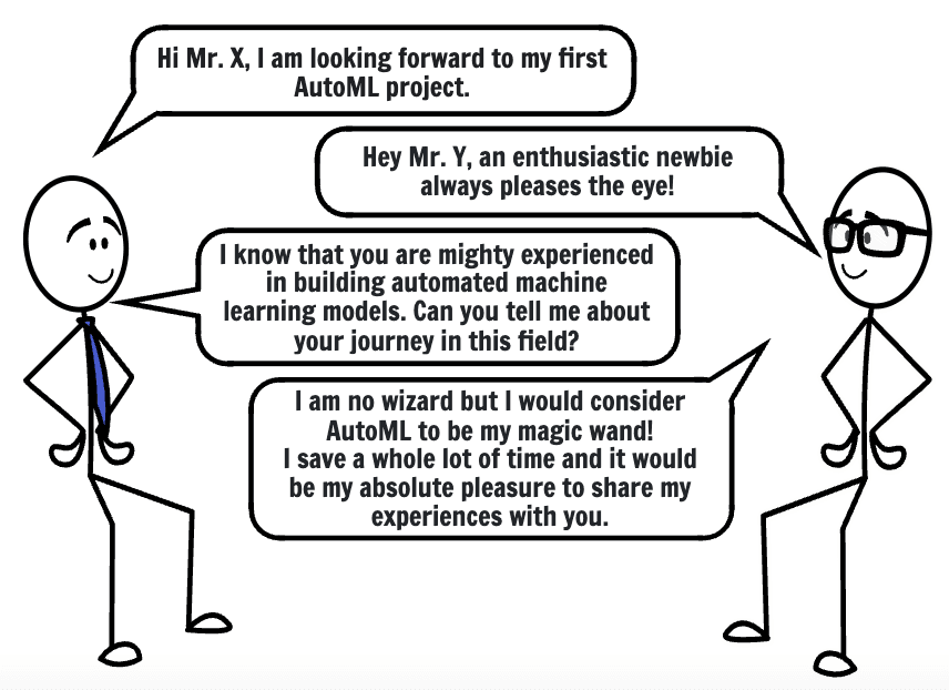 A chat between two data scientists about AutoML